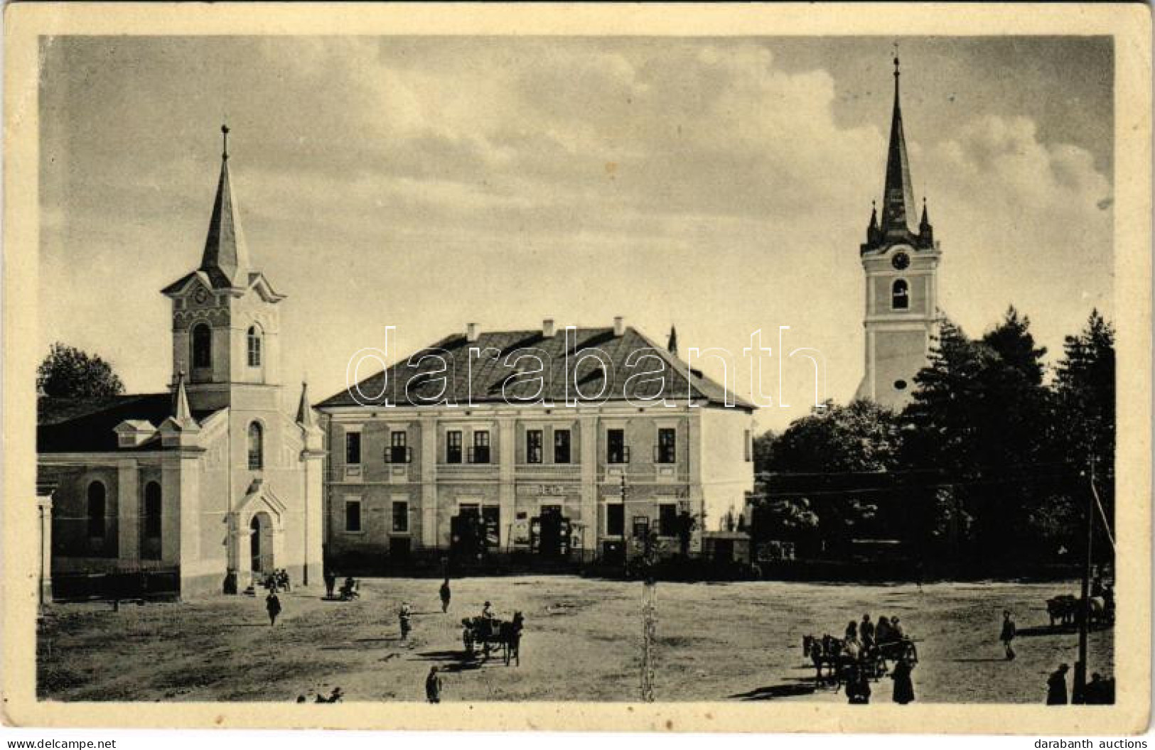 T2/T3 Técső, Tacovo; Fő Tér, Templomok, Roth üzlete / Main Square, Churches, Shop (EK) - Unclassified