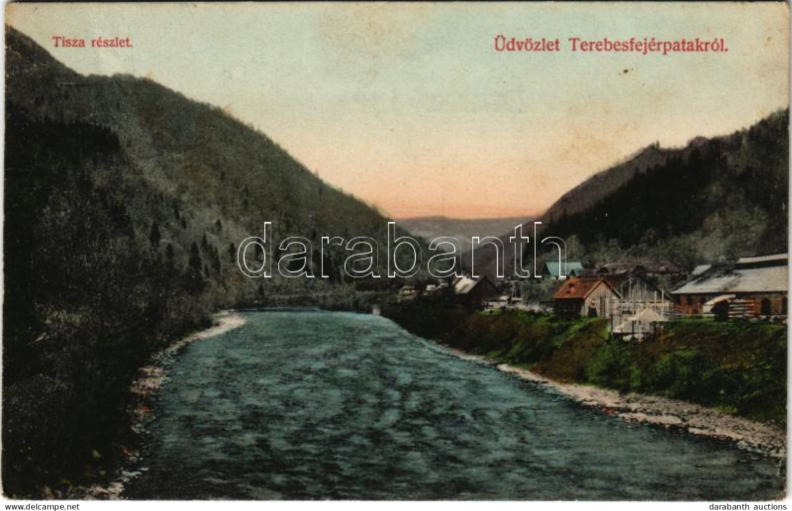 * T3/T4 Terebesfejérpatak, Terebes, Trebusany (Trebusa), Dilova, Dilove (Máramaros); Tisza Részlet / Tisa River (Rb) - Ohne Zuordnung