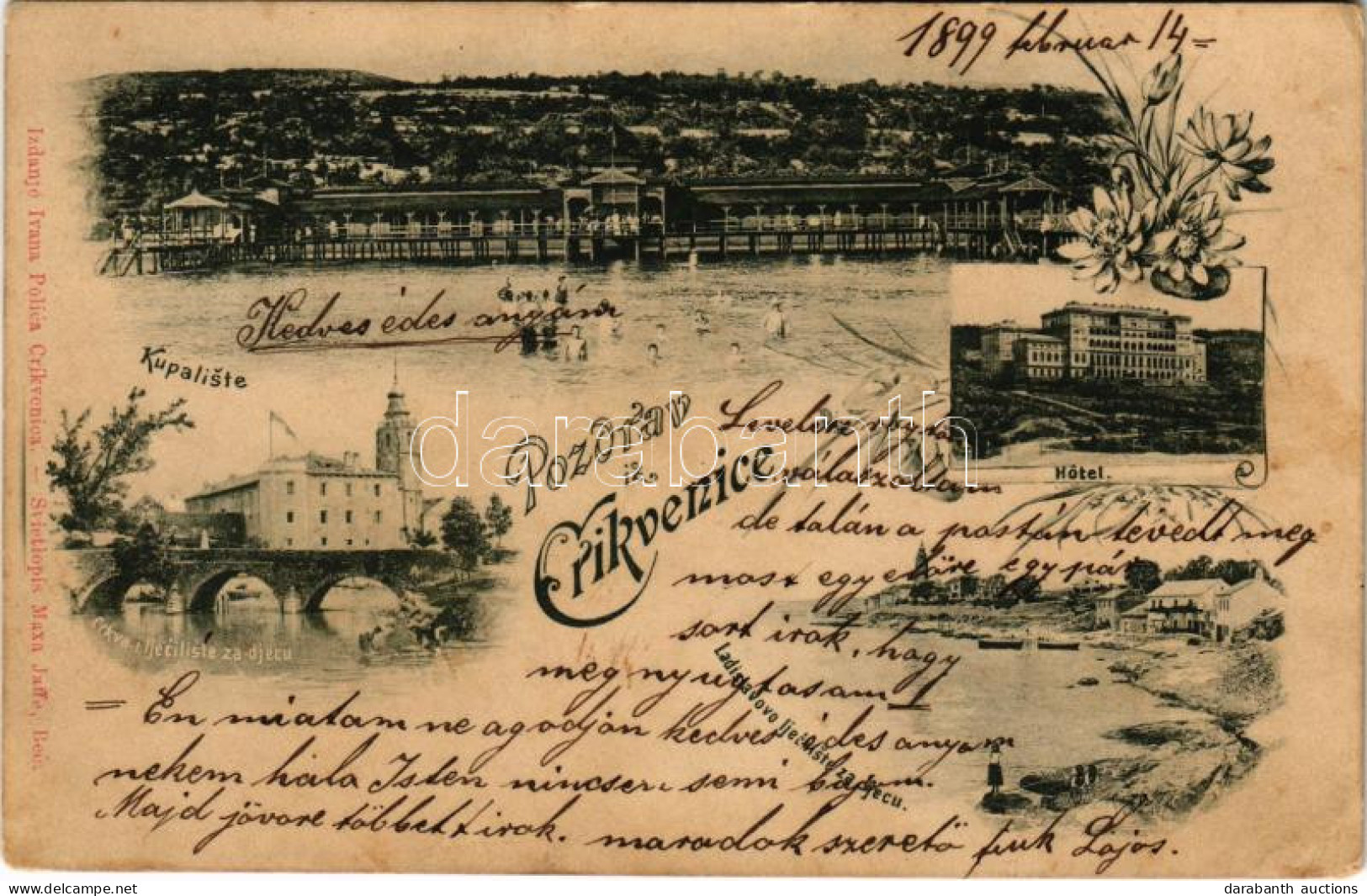 T2/T3 1899 (Vorläufer) Crikvenica, Cirkvenica; Kupaliste, Hotel, Crkva I Ljeciliste Za Djecu / Beach, Bath, Church, Brid - Unclassified