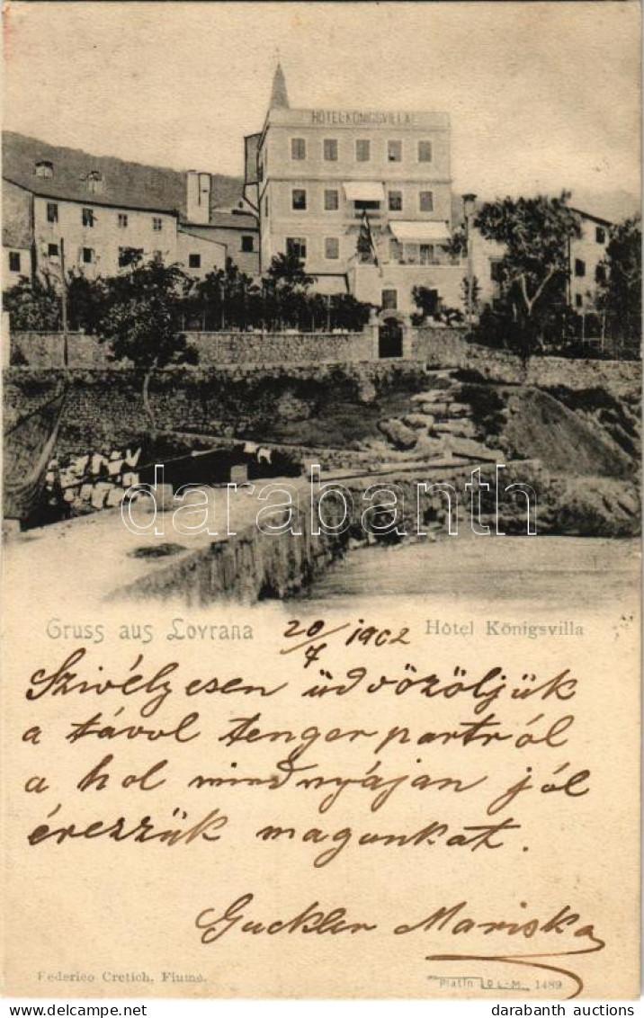 T2/T3 1902 Lovran, Lovrana; Hotel Königsvilla - Ohne Zuordnung