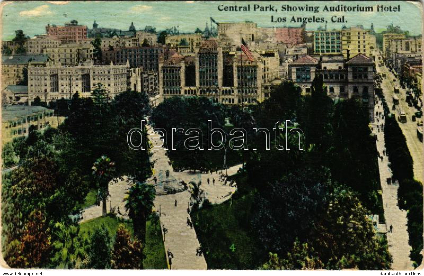 * T3 1911 Los Angeles (California), Central Park, Showing Auditorium Hotel (Rb) - Unclassified