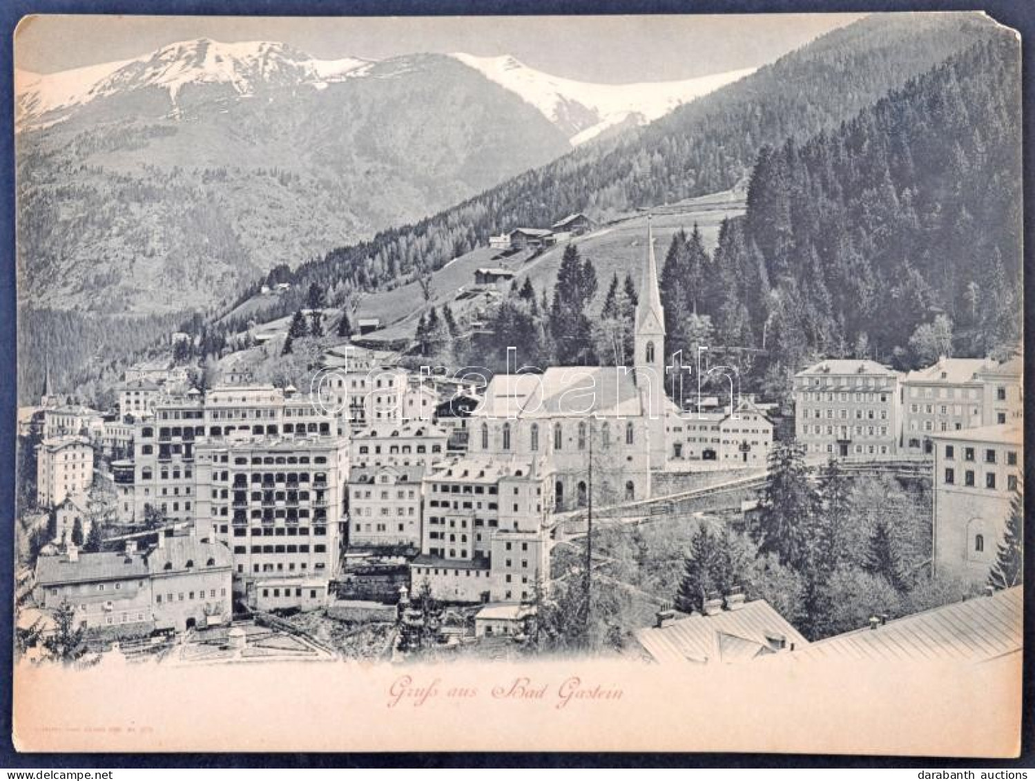 ** T4 Bad Gastein, Grand Hotel Gasteiner Hof, Gruber's Mieth Badehaus / Hotels, Giant Postcard, Römmler Und Jonas Nr 277 - Ohne Zuordnung