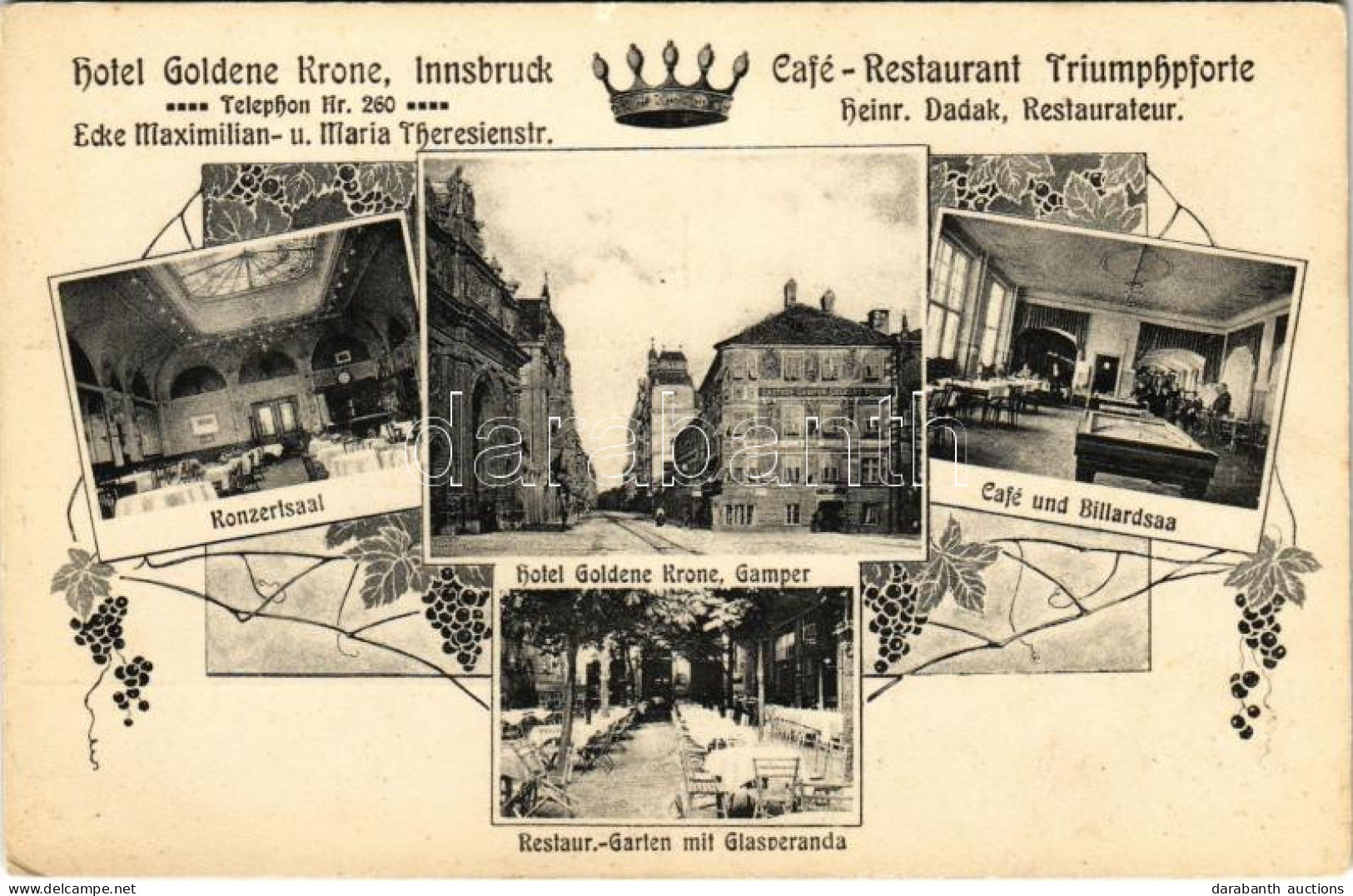 ** T2/T3 Innsbruck (Tirol), Hotel Goldene Krone Café-Restaurant Triumphforte, Konzertsaal, Hotel Goldene Krone, Gamper,  - Sin Clasificación