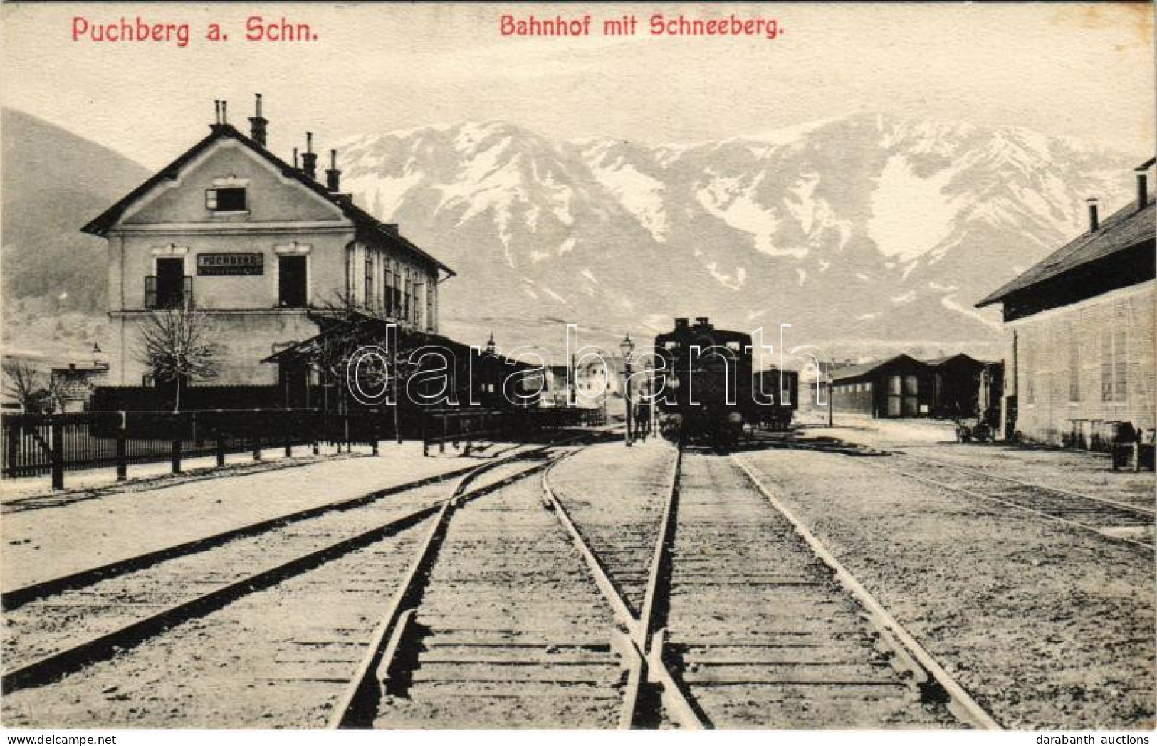 T2/T3 1907 Puchberg Am Schneeberg, Bahnhof Mit Schneeberg / Railway Station, Train - Unclassified