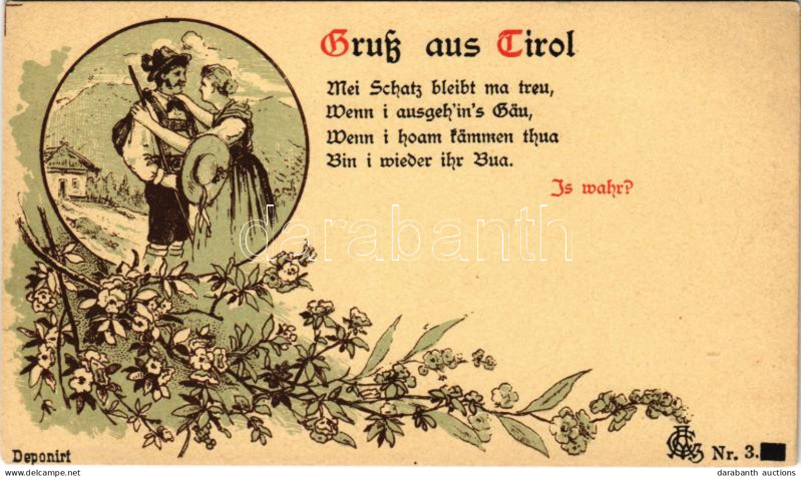 ** T2 Triol, Gruss Aus Dem Tirol! Art Nouveau Floral Greeting From Tyrol - Ohne Zuordnung
