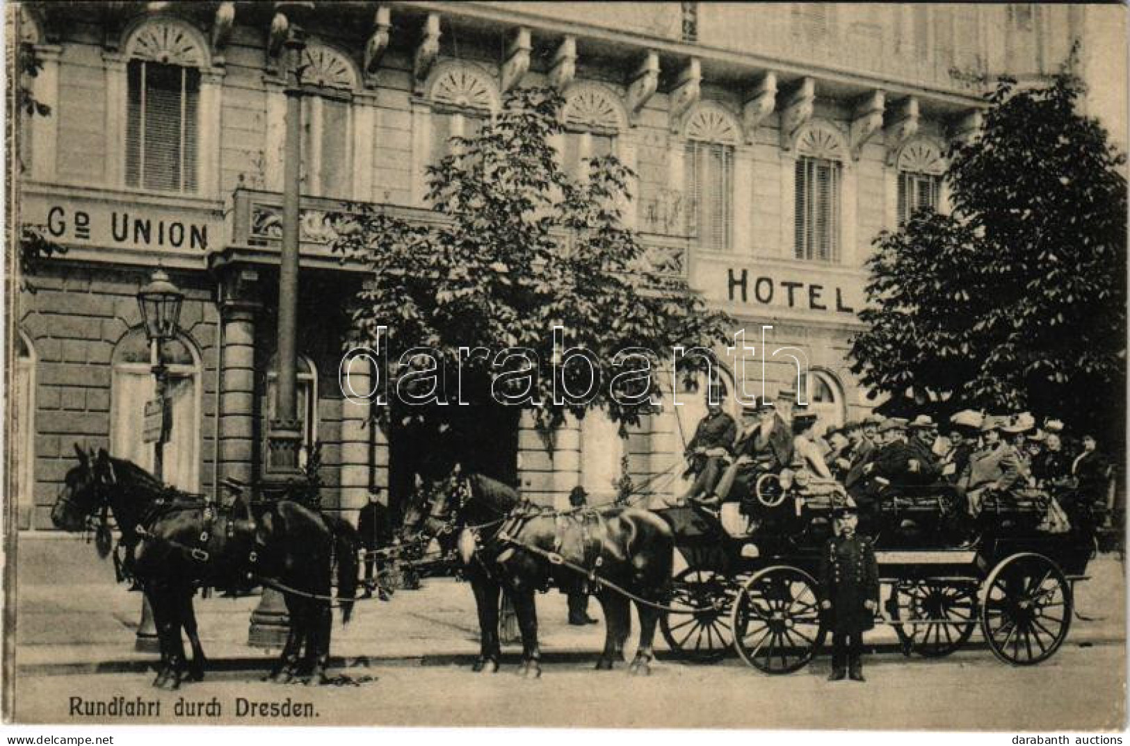 ** T1/T2 Dresden, Grand Union Hotel, Rundfahrt / Tourist Horse Chariot - Non Classés