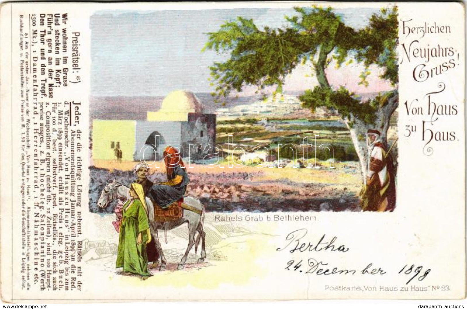 * T4 Bethlehem, Rahels Grab. Herzliche Grüsse! Postkarte Von Haus Zu Haus No. 23. (cut) - Zonder Classificatie