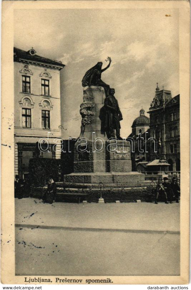 T2/T3 1927 Ljubljana, Laibach; Presernov Spomenik / Monument (EK) - Zonder Classificatie