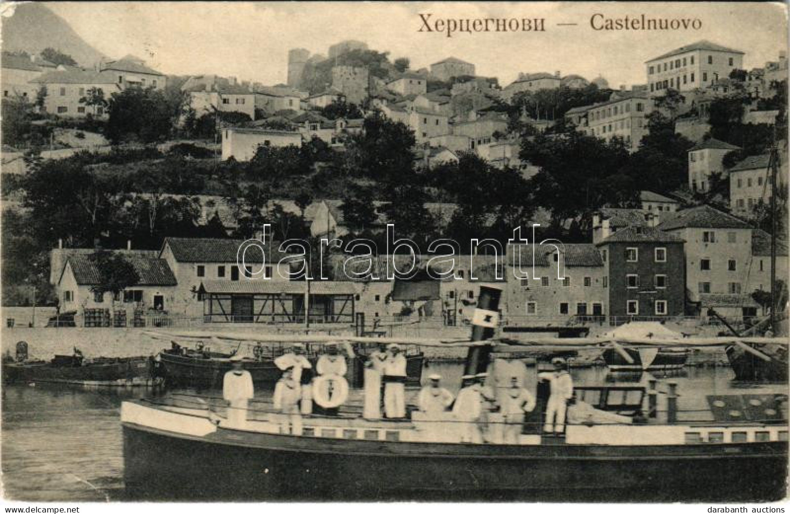 T2/T3 1910 Herceg Novi, Castelnuovo; K.u.k. Kriegsmarine S.M. Tender OSTRO, Matrosen. J. Sekulovic (EK) - Unclassified