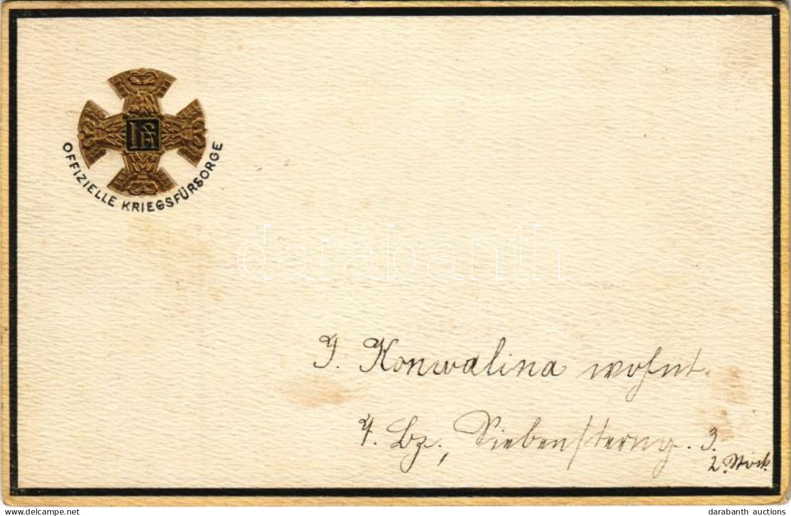 T2/T3 1916 Offizielle Kriegsfürsorge. Offizielle Karte Für Rotes Kreuz, Kriegsfürsorgeamt Kriegshilfsbüro No. 49. / WWI  - Unclassified