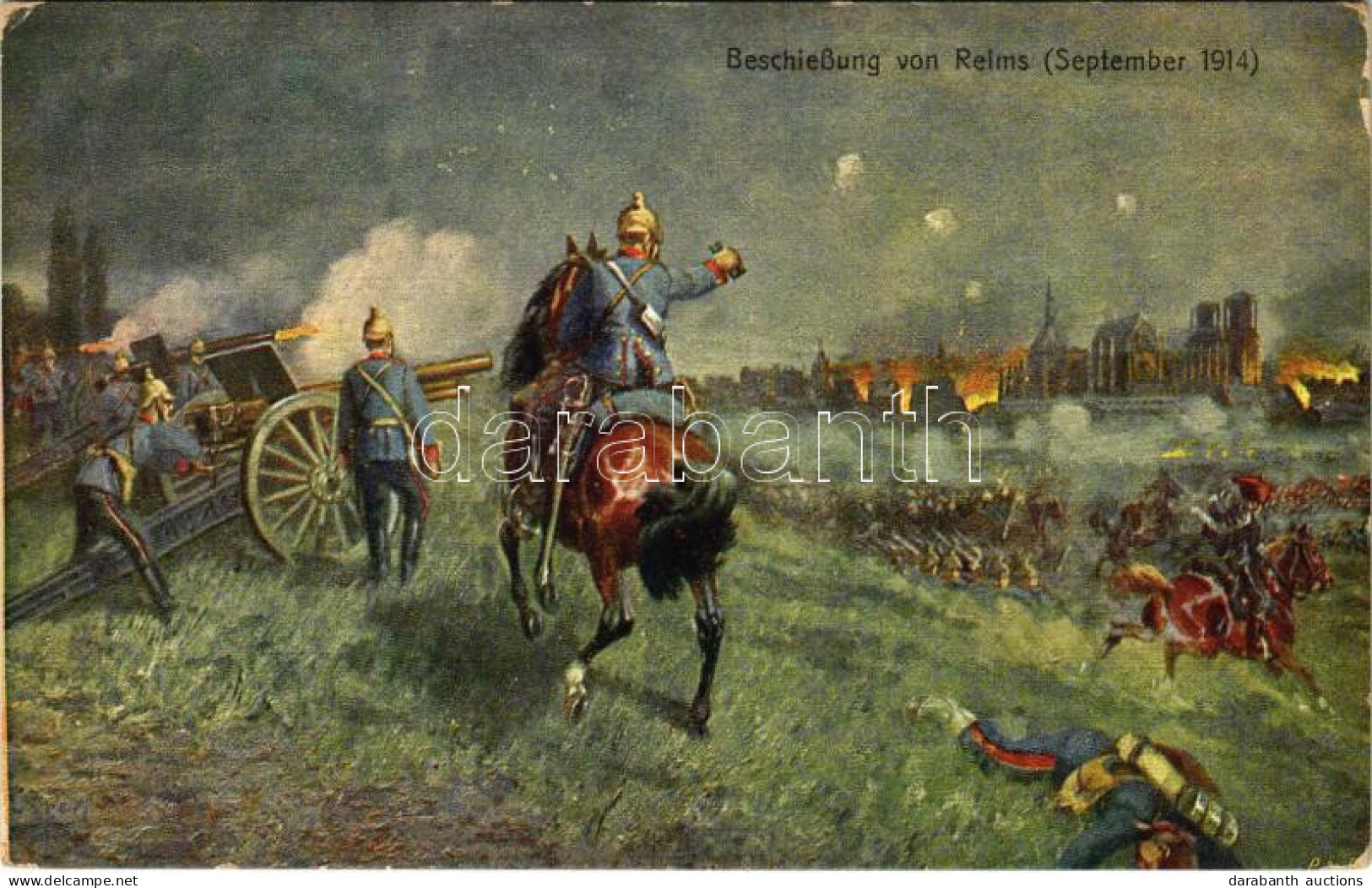 ** T2/T3 Beschießung Von Reims (September 1914). Offizielle Postkarte Für Das Rote Kreuz, Kriegsfürsorgeamt Und Kriegshi - Non Classificati