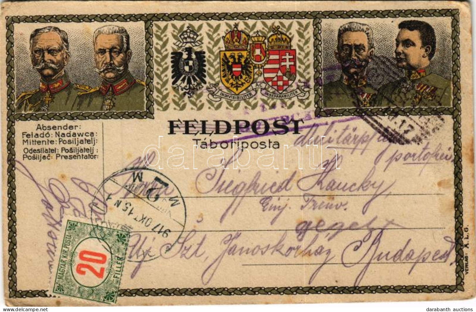 T3 1917 Indivisibiliter AC Inseparabiliter / Feldpostkarte / WWI Austro-Hungarian K.u.K. Military Field Postcard, Viribu - Non Classificati