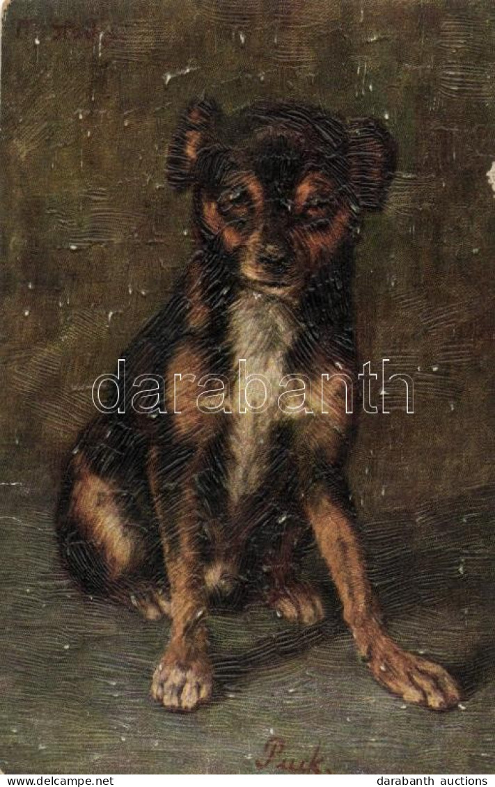 T2 Junge Hunde / Puck, The Dog, Erpaco Faksimile-Ölgemähle Serie 13/5., Artist Signed - Non Classificati