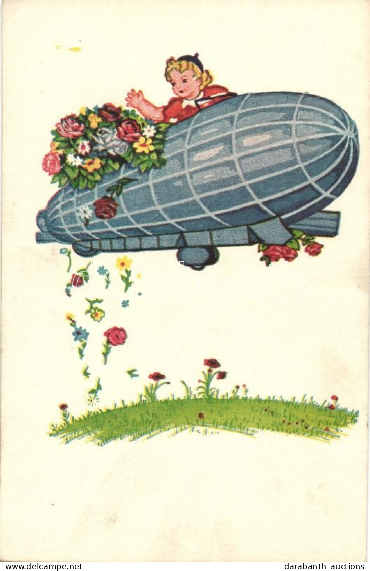 ** T2 Airship, Girl, Flowers - Unclassified