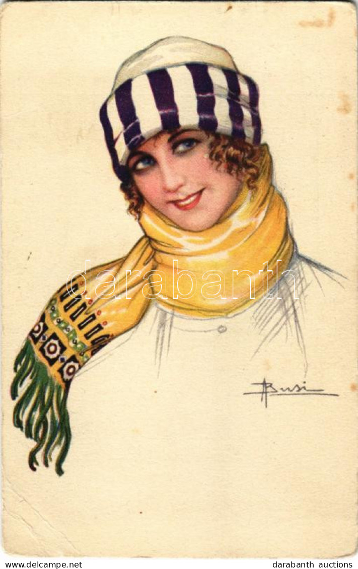 * T3 Téli Hölgy. Olasz Művészlap / Winter Lady. Italian Art, Uff. Rev. Stampa Milano N. 4097. 112-1. S: Busi (EB) - Ohne Zuordnung