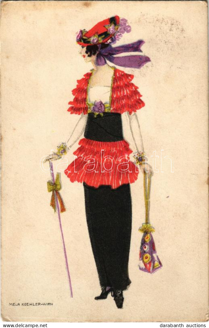 T2/T3 1918 Viennese Art Nouveau / Mode. B.K.W.I. 188-2. S: Mela Koehler (EK) - Unclassified