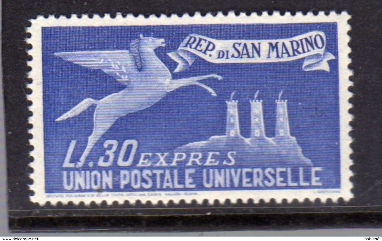 SAN MARINO 1946 ESPRESSI SPECIAL DELIVERY ABROAD ESPRESSO PER L'ESTERO LIRE 30  MNH - Timbres Express