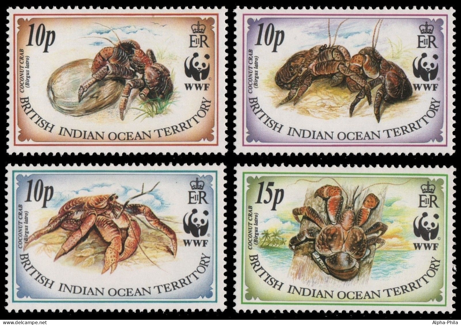 BIOT 1993 - Mi-Nr. 132-135 ** - MNH - Palmendieb / Coconut Crab - Territorio Británico Del Océano Índico