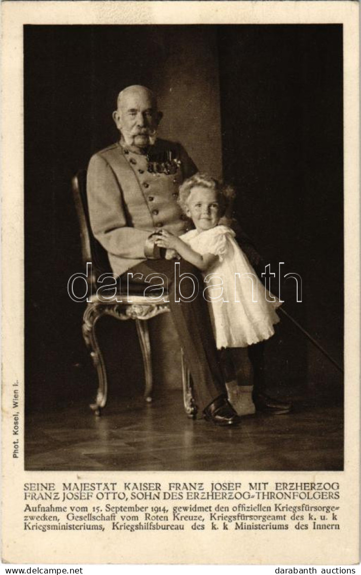 * T2 Seine Majestät Kaiser Franz Josef Mit Erzherzog Franz Josef Otto, Sohn Des Erzherzog-Thronfolgers / Őfelsége Ferenc - Non Classificati