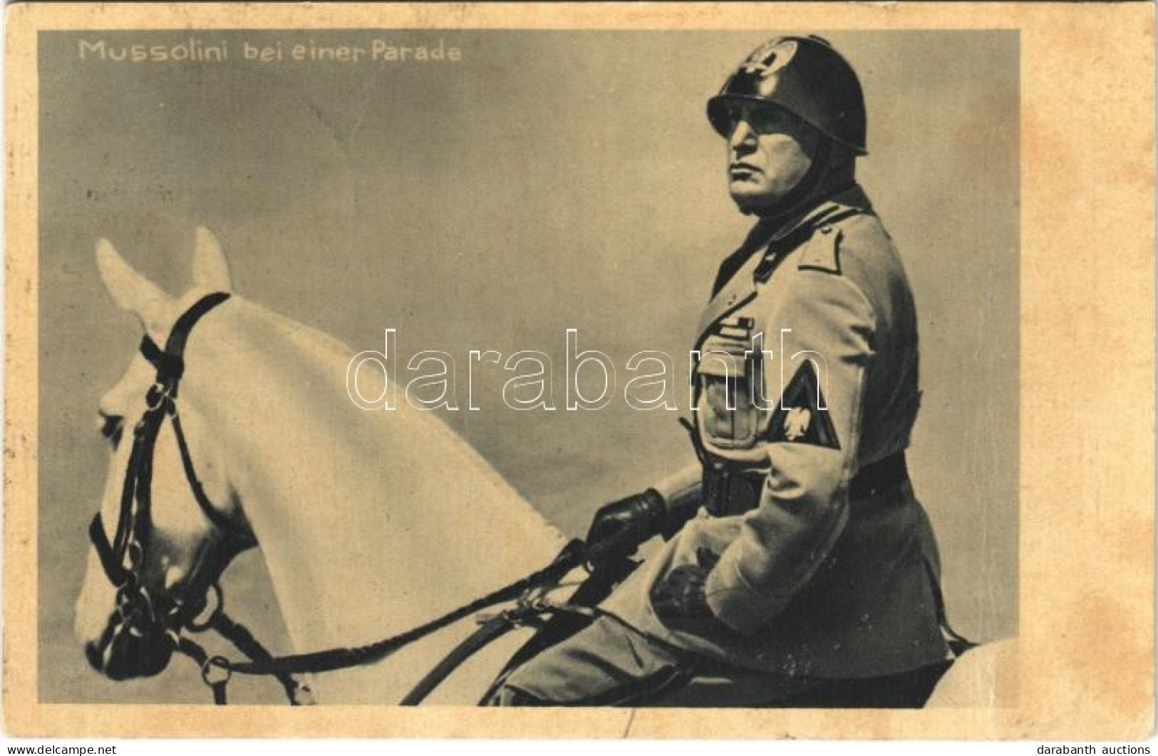 T2/T3 Mussolini Bei Einer Parade / Benito Mussolini, Italian National Fascist Party Leader + "Staatstreffen Mussolini-Hi - Ohne Zuordnung