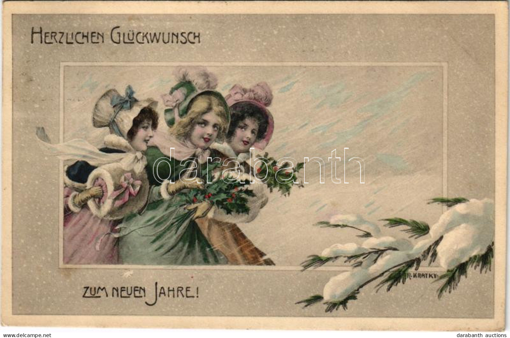 T2 1907 Herzlichen Glückwunsch Zum Neuen Jahre / Újévi üdvözlet / New Year Greeting. T.S.N. Serie 634. S: R. Kratky - Ohne Zuordnung