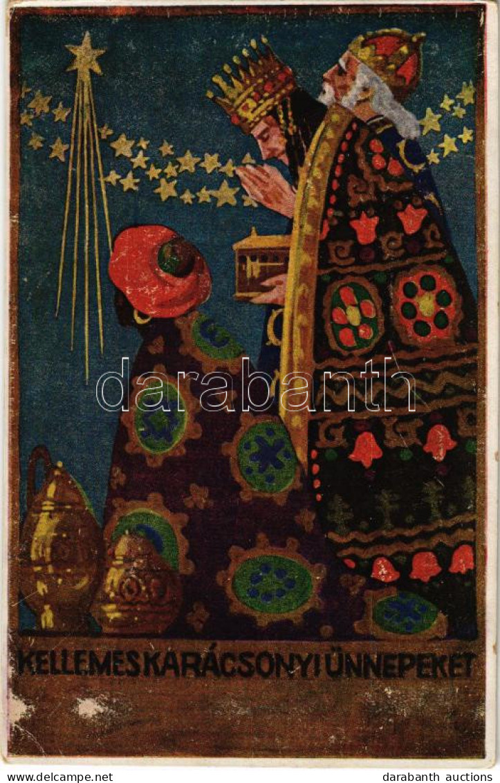 T2/T3 1924 Kellemes Karácsonyi ünnepeket / Christmas Greeting Art Postcard (EK) - Unclassified