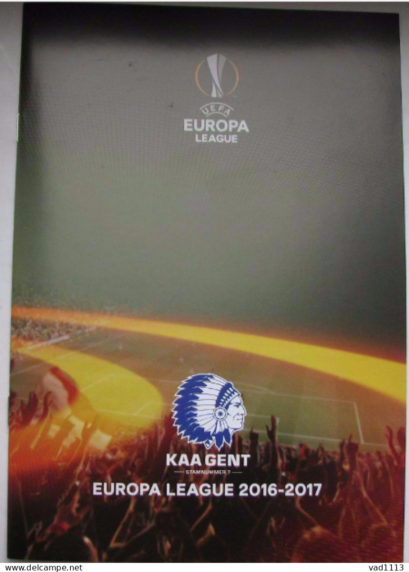 Official Programme Europa League 2016-17 K.A.A. Gent Belgium - Shakhtar Ukraine - Books