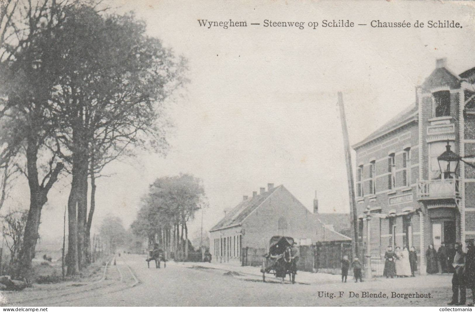 1 Oude Postkaart   Wijngehem Wijnegem  Steenweg Op Schilde  1910 Uitg. De Blende - Wijnegem