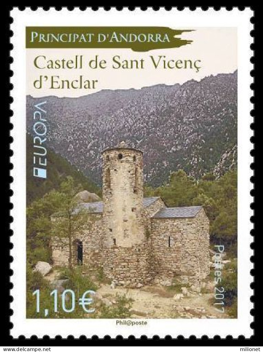 SALE!!! ANDORRA FRANCESA FRENCH ANDORRE 2017 EUROPA CEPT CASTLES 1 Stamp Set MNH ** - 2017