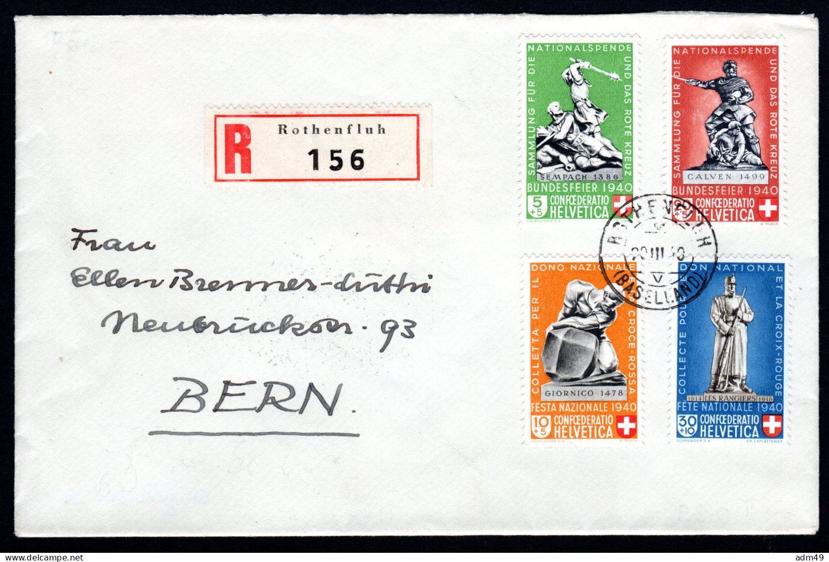 SCHWEIZ, Pro Patria 1940, Satz Auf FDC - Lettres & Documents