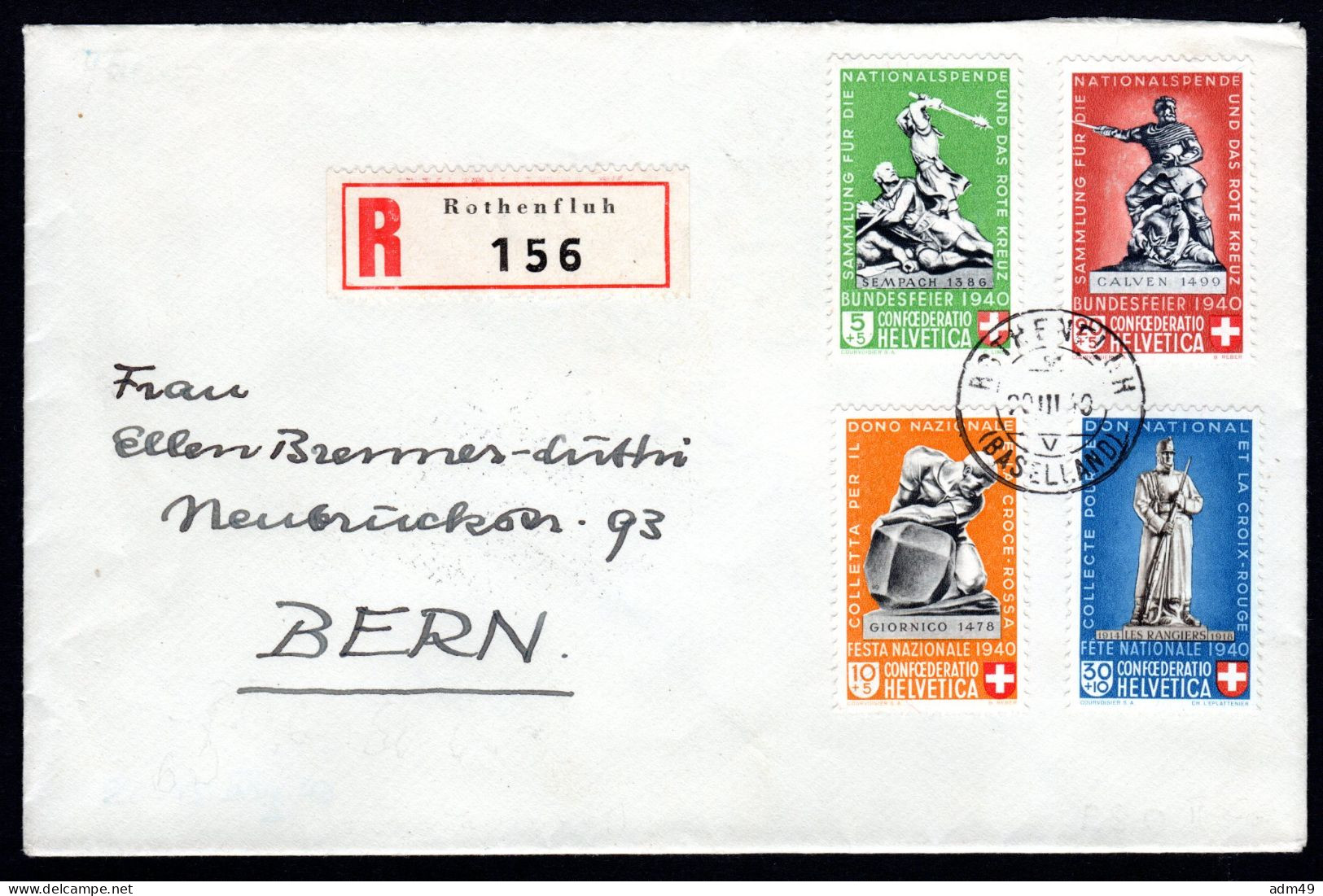 SCHWEIZ, Pro Patria 1940, Satz Auf FDC - Cartas & Documentos