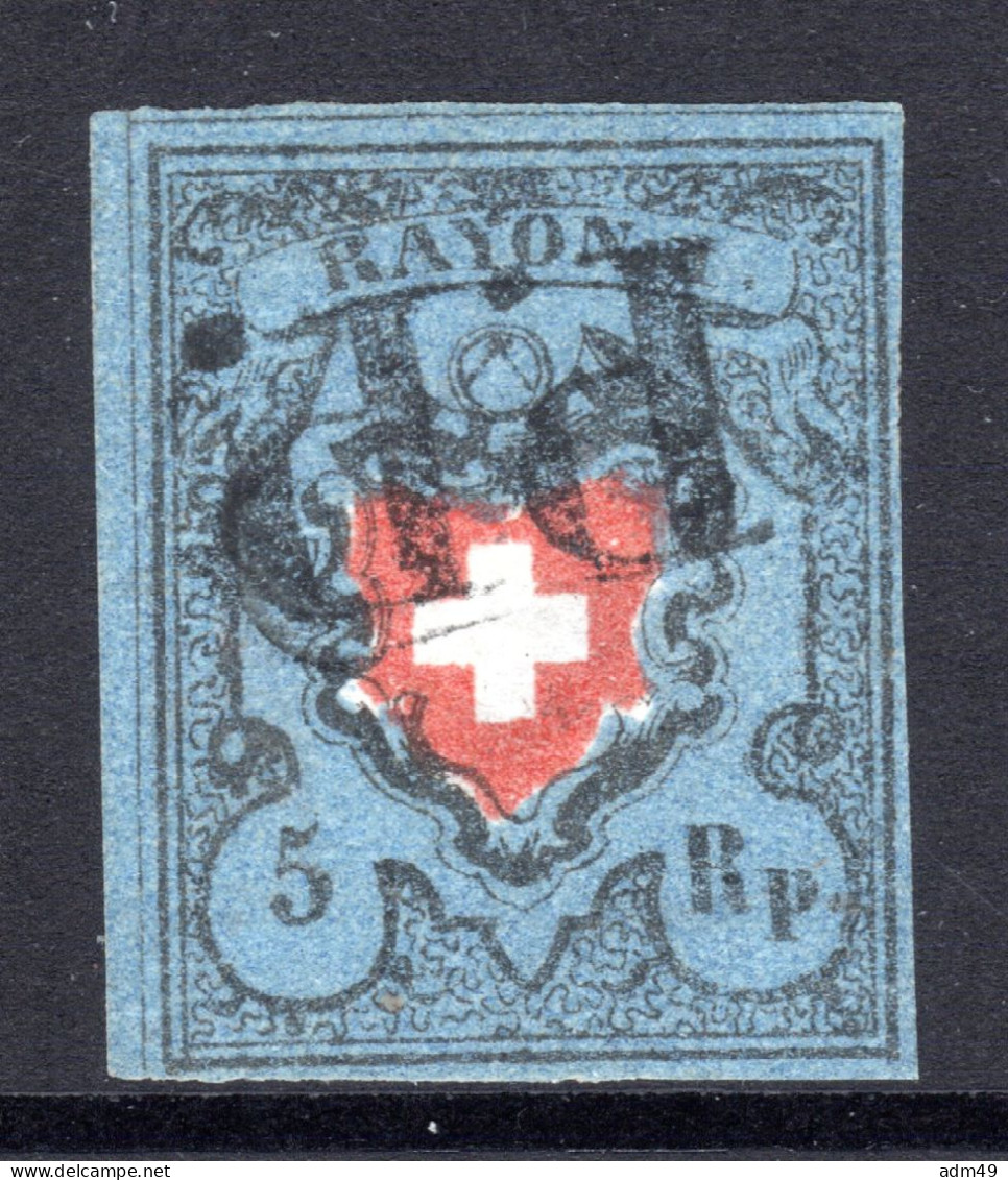 SCHWEIZ, 1850 Rayon I, Blau, Gestempelt - 1843-1852 Timbres Cantonaux Et  Fédéraux