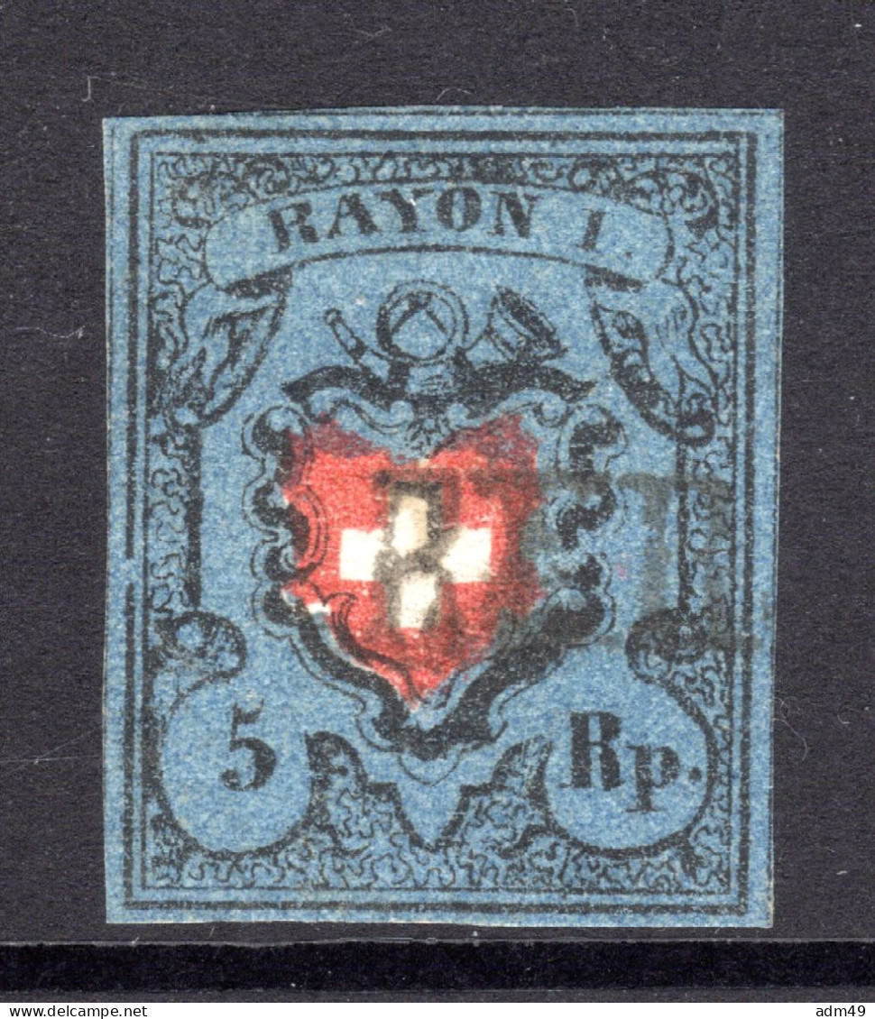 SCHWEIZ, 1850 Rayon I, Blau, Gestempelt - 1843-1852 Federal & Cantonal Stamps