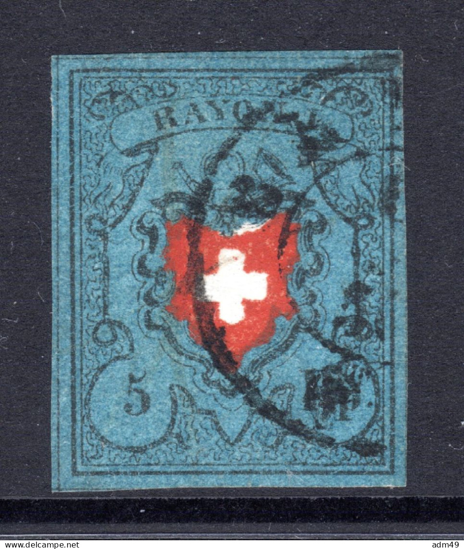 SCHWEIZ, 1850 Rayon I, Blau, Gestempelt - 1843-1852 Federale & Kantonnale Postzegels