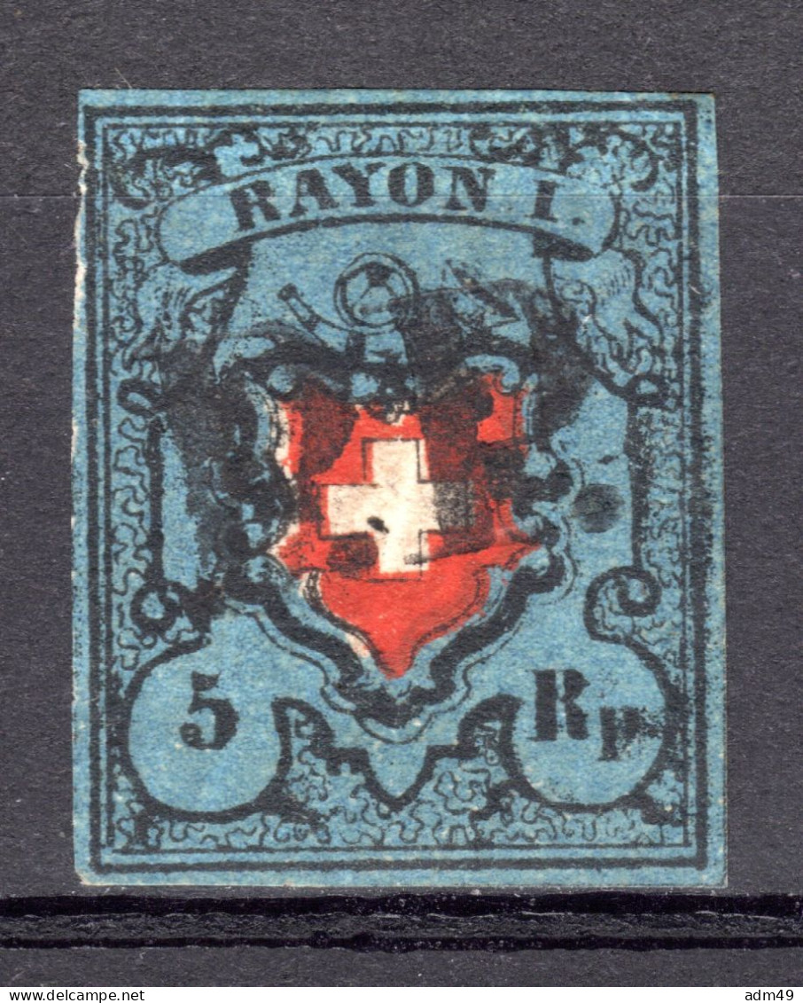 SCHWEIZ 1850 Rayon I, Blau, Gestempelt - 1843-1852 Kantonalmarken Und Bundesmarken