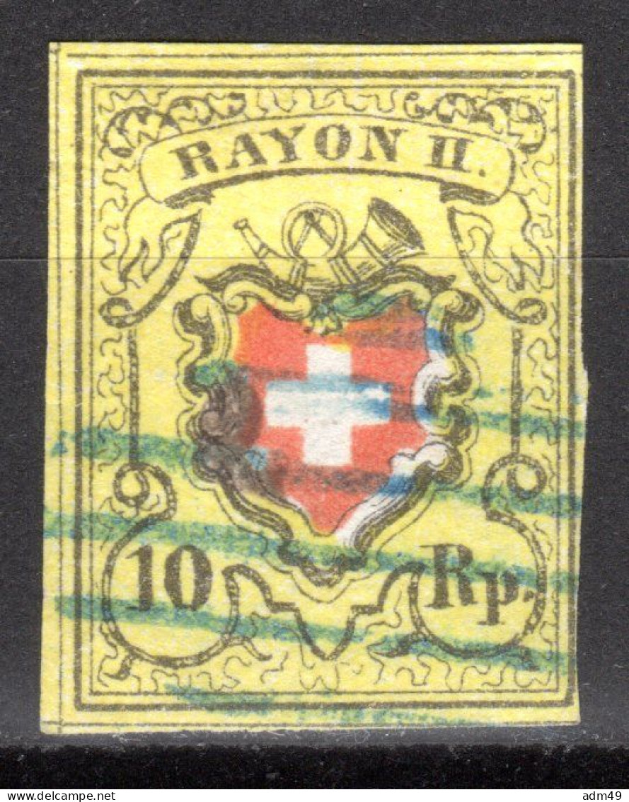 SCHWEIZ, 1850 Rayon II Gelb, Gestempelt - 1843-1852 Correos Federales Y Cantonales