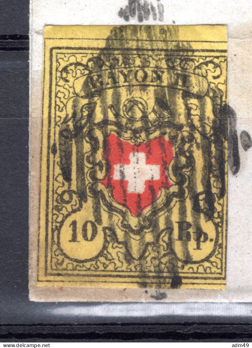 SCHWEIZ, 1850 Rayon II Gelb, Auf Brief - 1843-1852 Timbres Cantonaux Et  Fédéraux