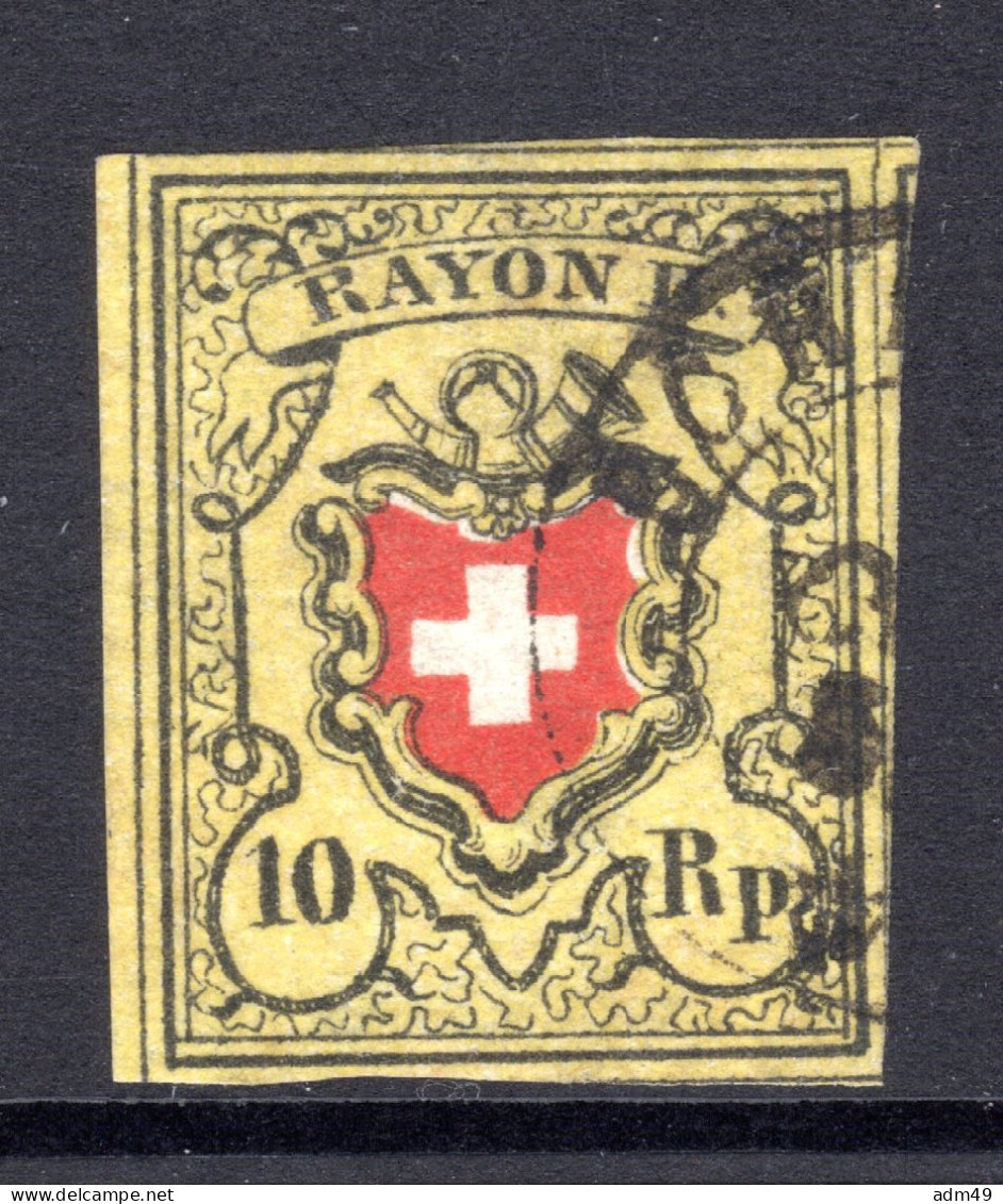 SCHWEIZ, 1850 Rayon II Gelb, Gestempelt - 1843-1852 Poste Federali E Cantonali