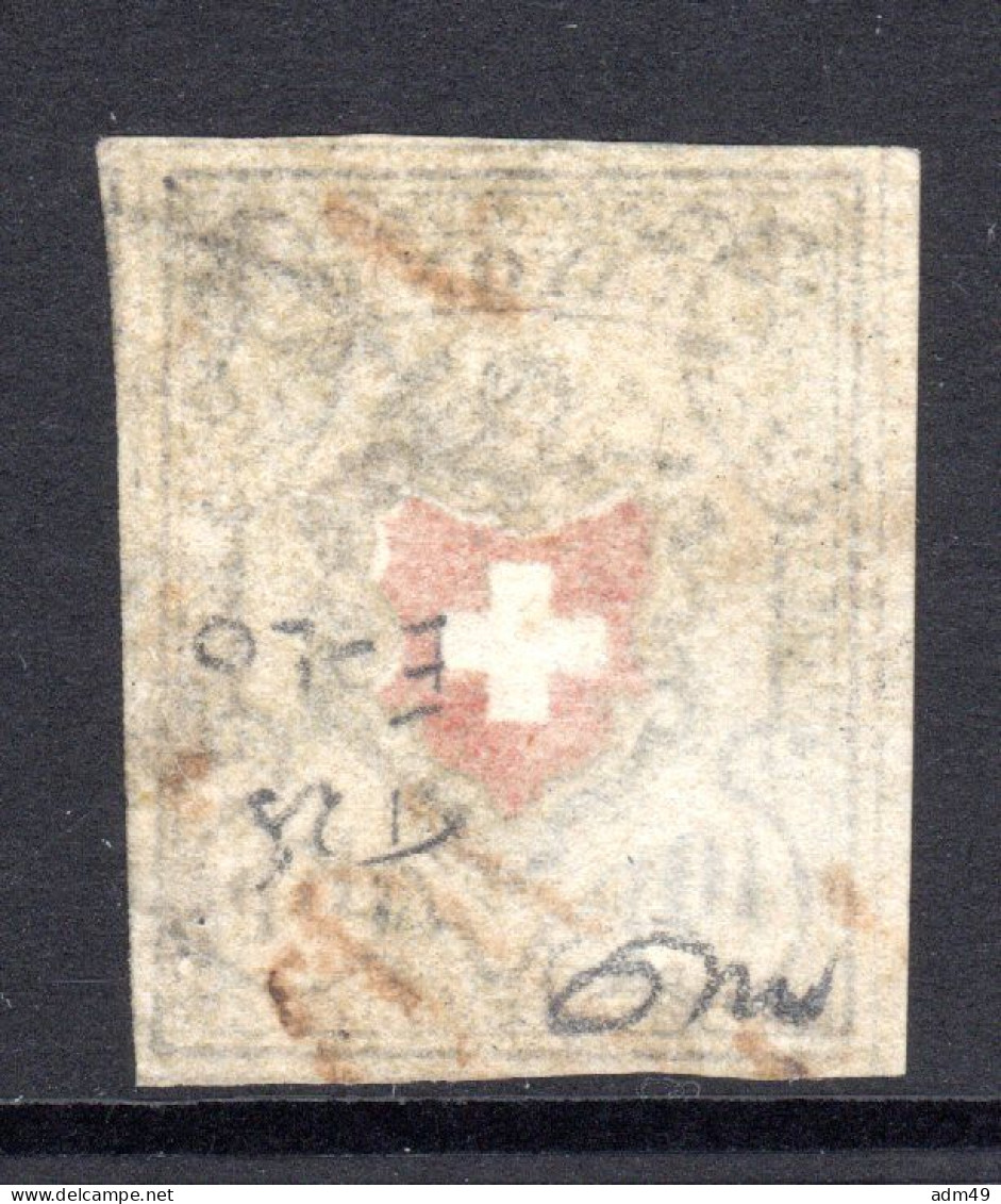 SCHWEIZ, 1850 Rayon II Gelb, Gestempelt - 1843-1852 Federale & Kantonnale Postzegels