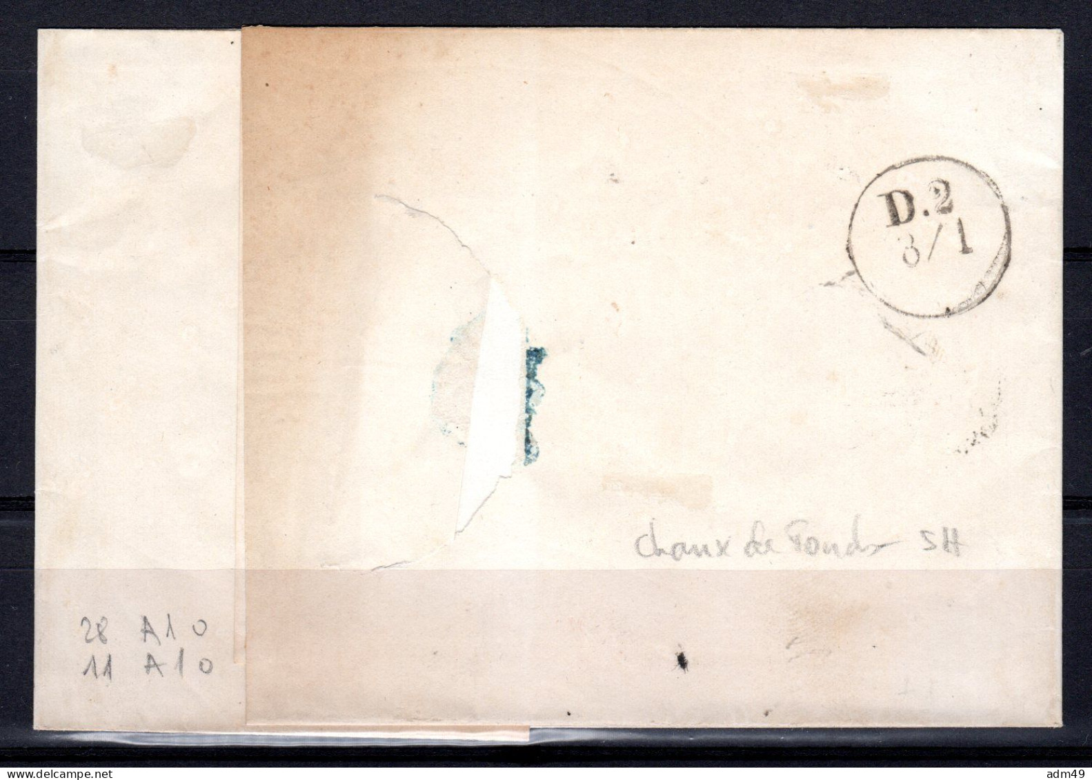 SCHWEIZ, 1850 Rayon II Gelb, 2x Auf Brief - 1843-1852 Kantonalmarken Und Bundesmarken