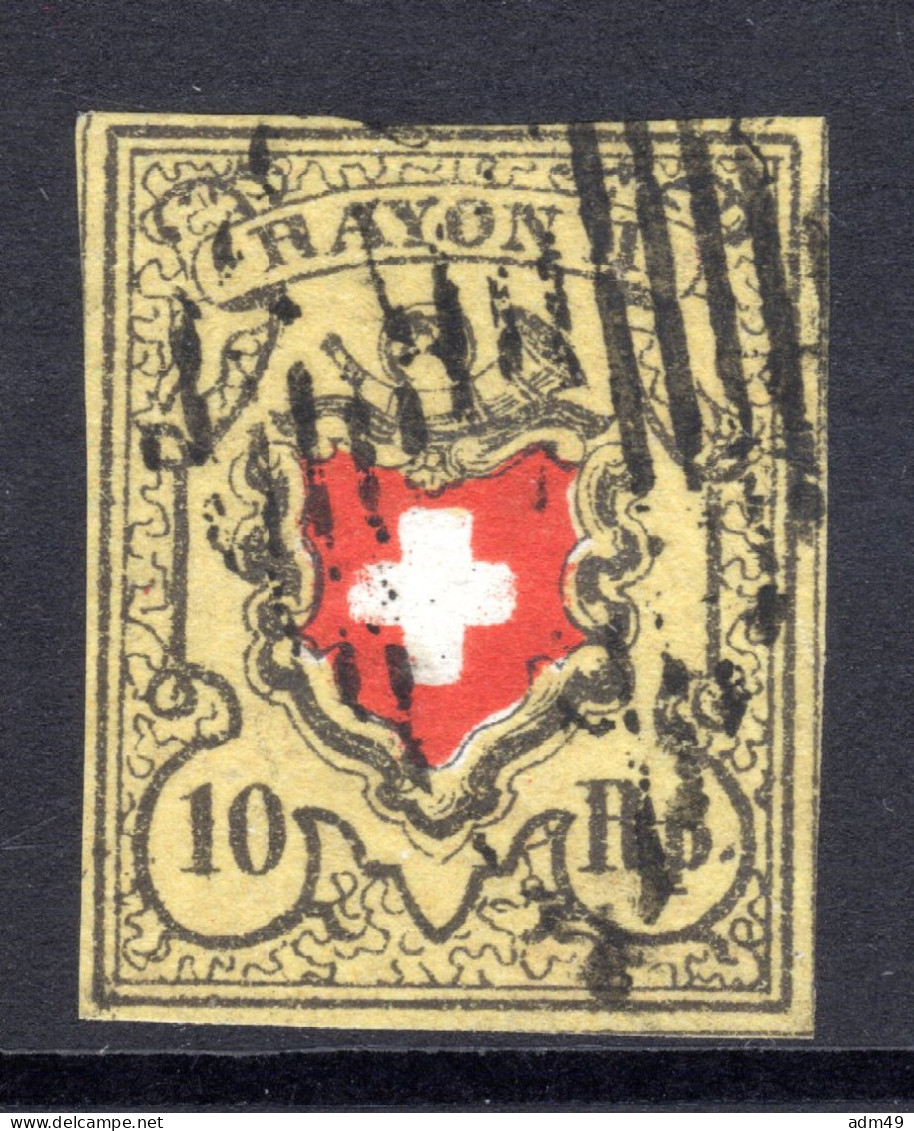 SCHWEIZ, 1850 Rayon II Gelb, Gestempelt - 1843-1852 Correos Federales Y Cantonales