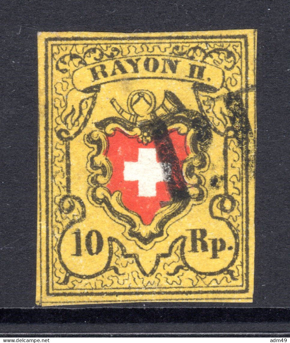 SCHWEIZ, 1850 Rayon II Gelb, Gestempelt - 1843-1852 Timbres Cantonaux Et  Fédéraux