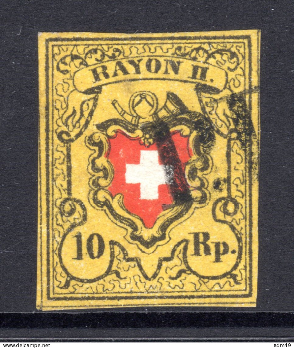 SCHWEIZ, 1850 Rayon II Gelb, Gestempelt - 1843-1852 Federale & Kantonnale Postzegels