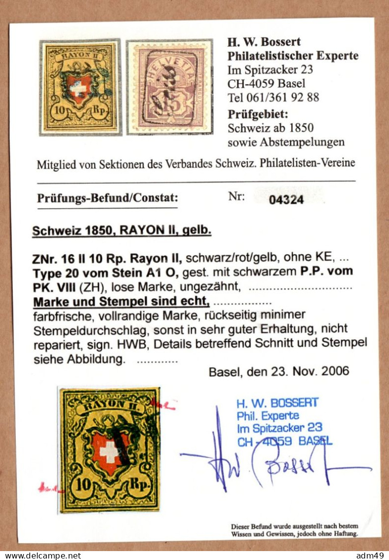 SCHWEIZ, 1850 Rayon II Gelb, Gestempelt - 1843-1852 Kantonalmarken Und Bundesmarken