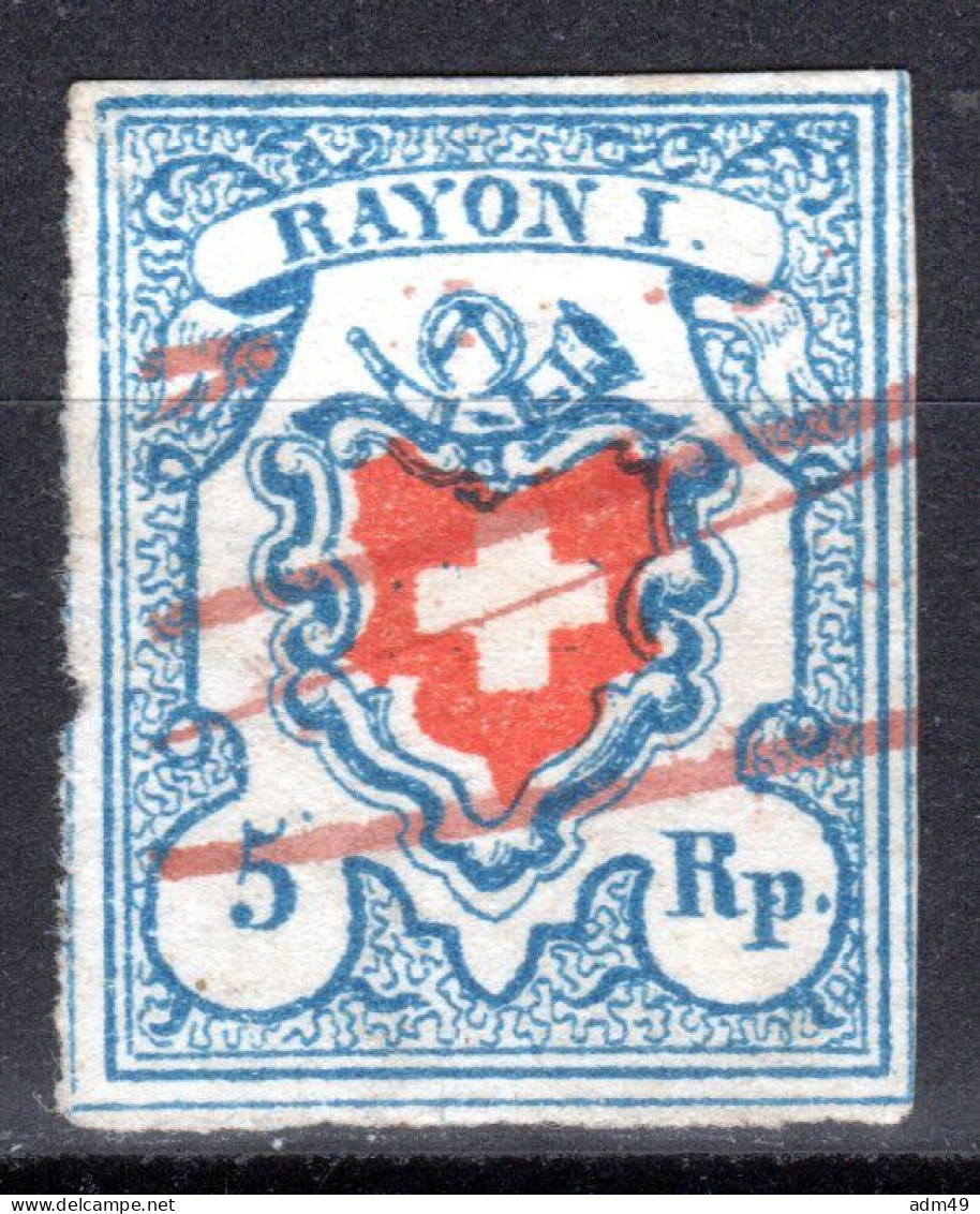 SCHWEIZ, 1851 Rayon I Hellblau, Gestempelt - 1843-1852 Kantonalmarken Und Bundesmarken