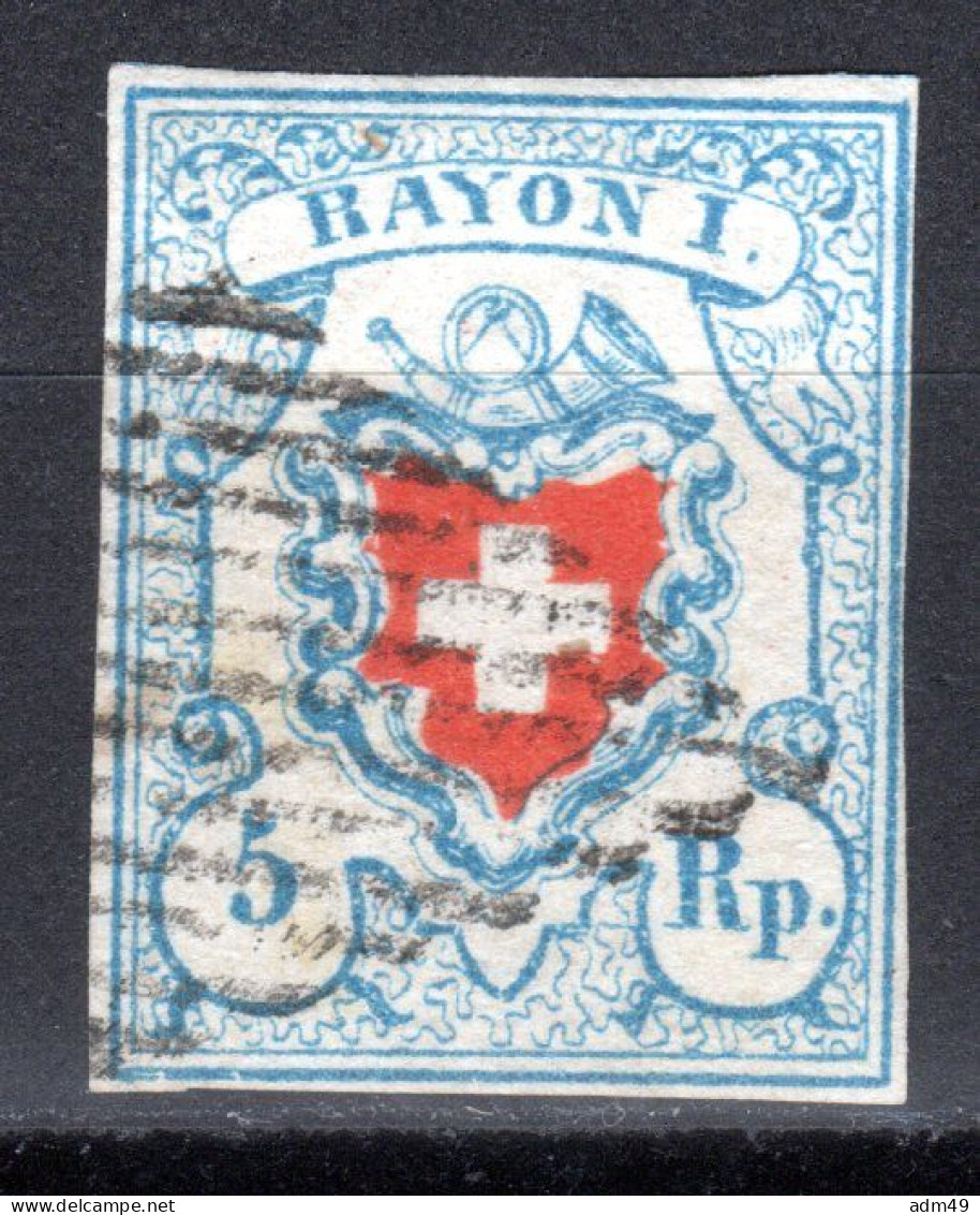 SCHWEIZ, 1851 Rayon I Hellblau, Gestempelt - 1843-1852 Kantonalmarken Und Bundesmarken