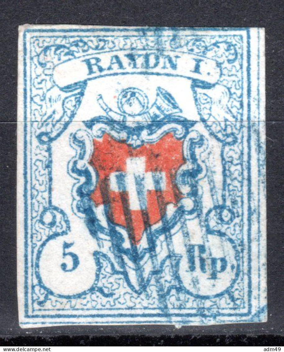 SCHWEIZ, 1851 Rayon I Hellblau, Gestempelt - 1843-1852 Kantonalmarken Und Bundesmarken