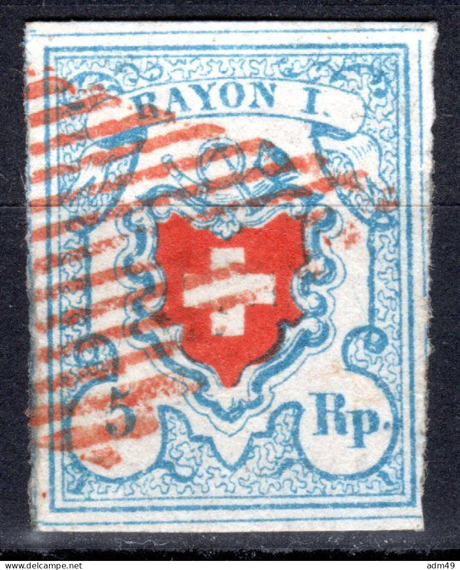 SCHWEIZ, 1851 Rayon I Hellblau, Gestempelt - 1843-1852 Kantonalmarken Und Bundesmarken