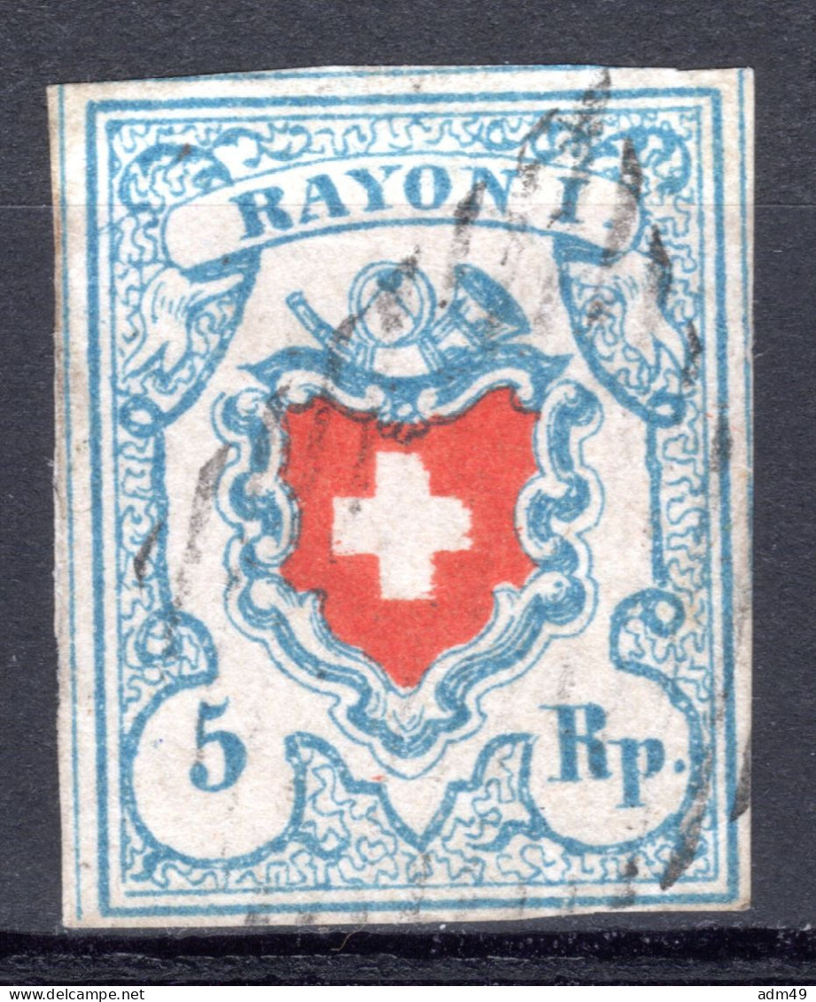 SCHWEIZ, 1851 Rayon I Hellblau, Gestempelt - 1843-1852 Kantonalmarken Und Bundesmarken