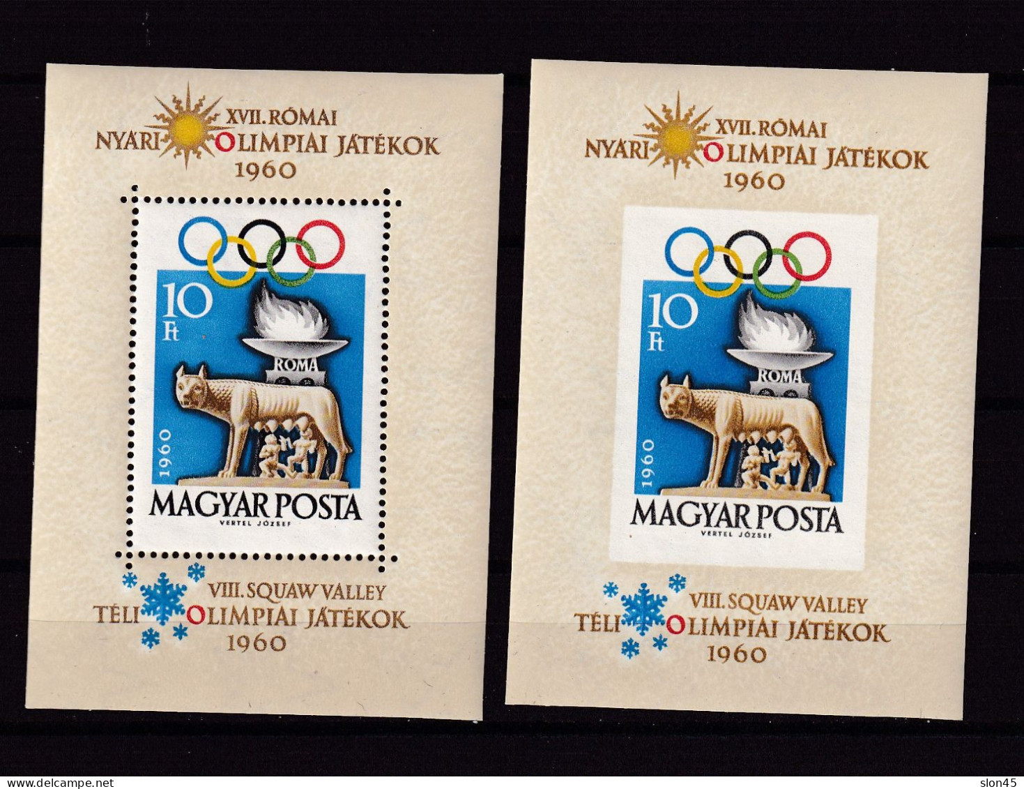 Hungary 1960 2 Sheets Perf+Imperf MNH CV 80 Euro Olympics Rome 15740 - Verano 1960: Roma